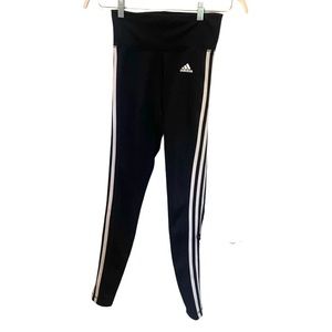 adidas Women’s High Waisted Leggings - classic black with white stripes- size XS